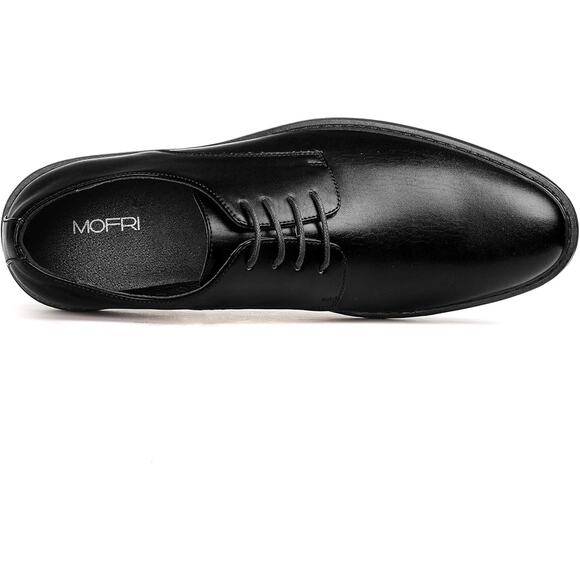 New! Mens Vegan Leather Size 8 Black Dress Shoe - Picture 3 of 4